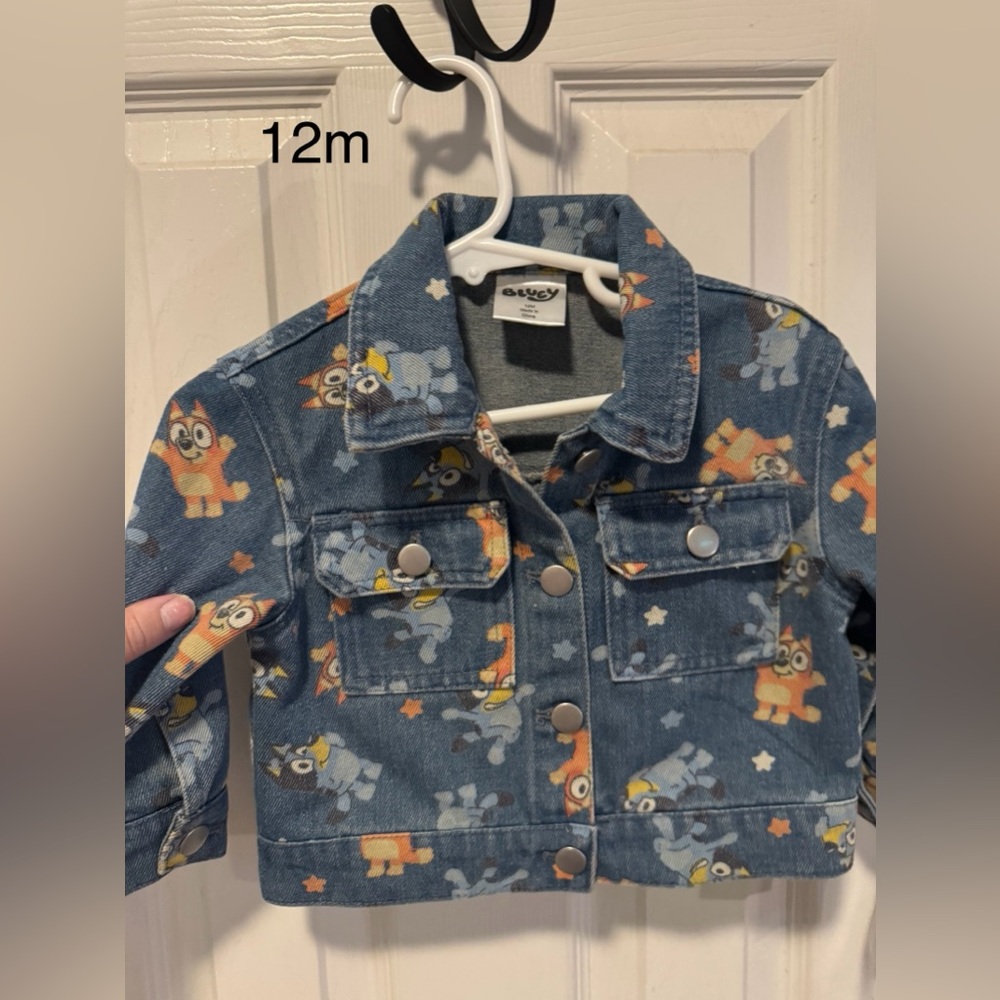 Cat & Jack Blue Denim Jacket with Cartoon Print